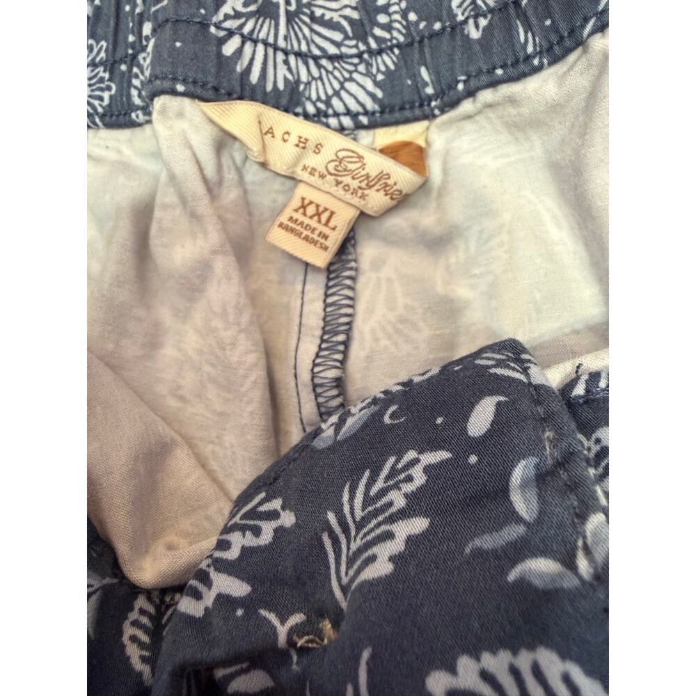 Jachs Girlfriend New York XXL Blue White Floral Chino Shorts Elastic Waist - Picture 2 of 5